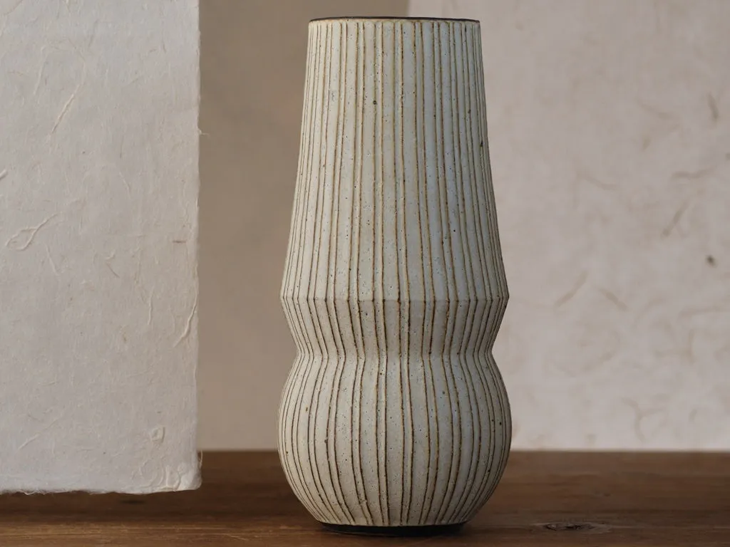 Cylindrical Pleated Vase by Akio Nukaga