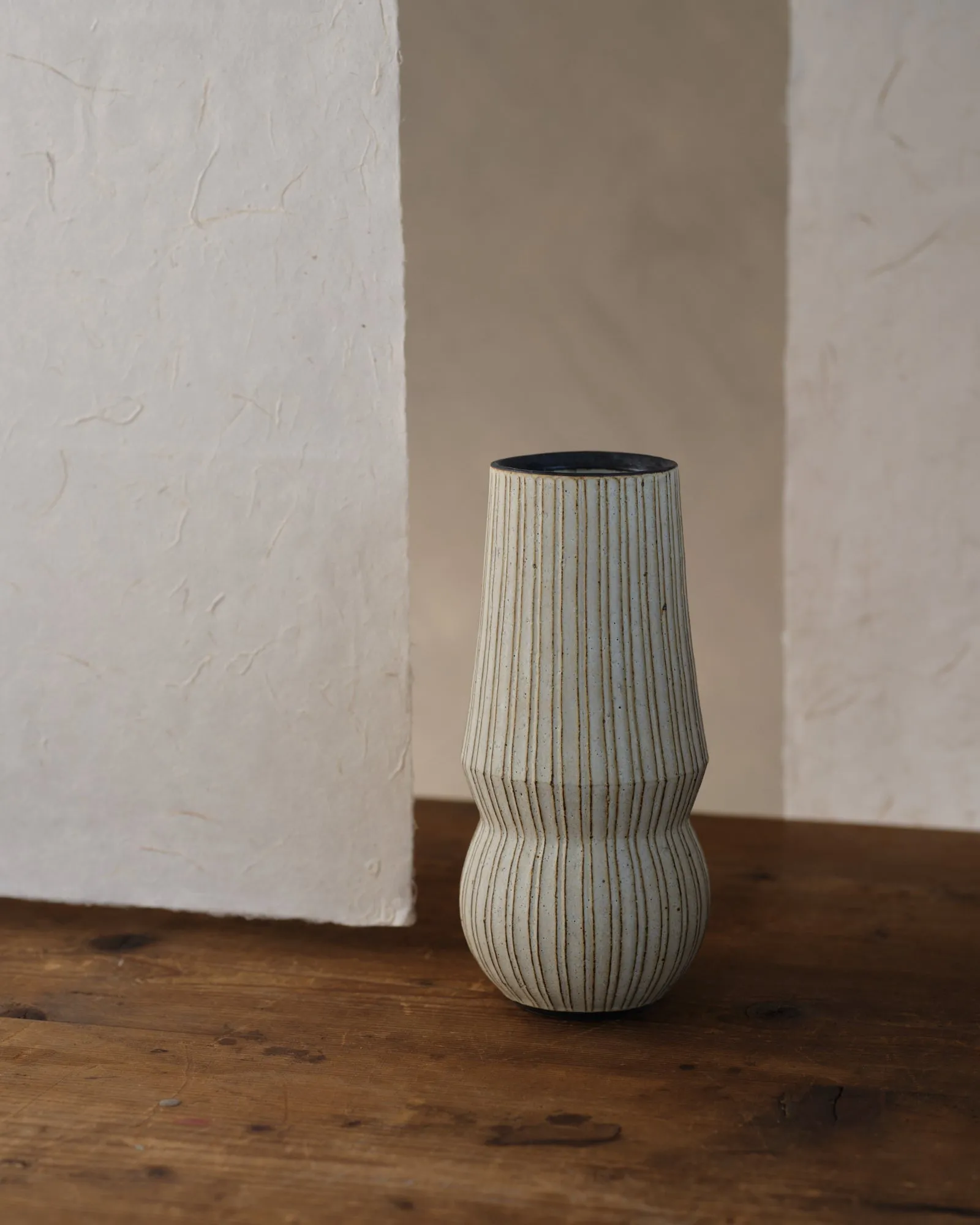 Cylindrical Pleated Vase by Akio Nukaga