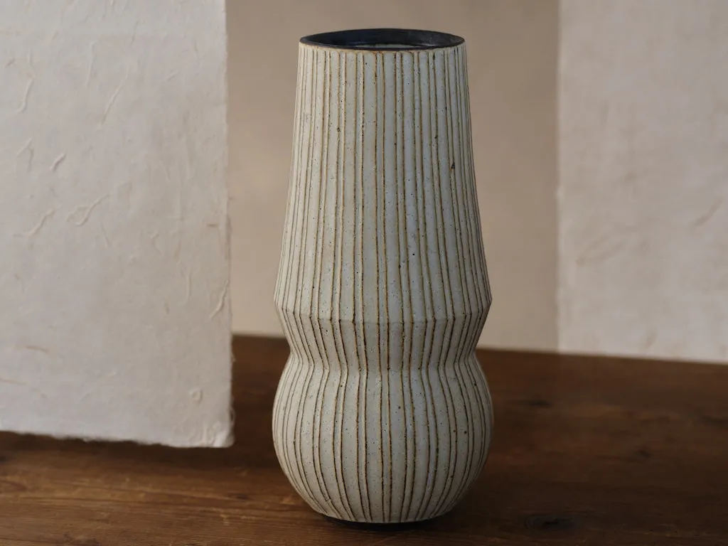 Cylindrical Pleated Vase by Akio Nukaga