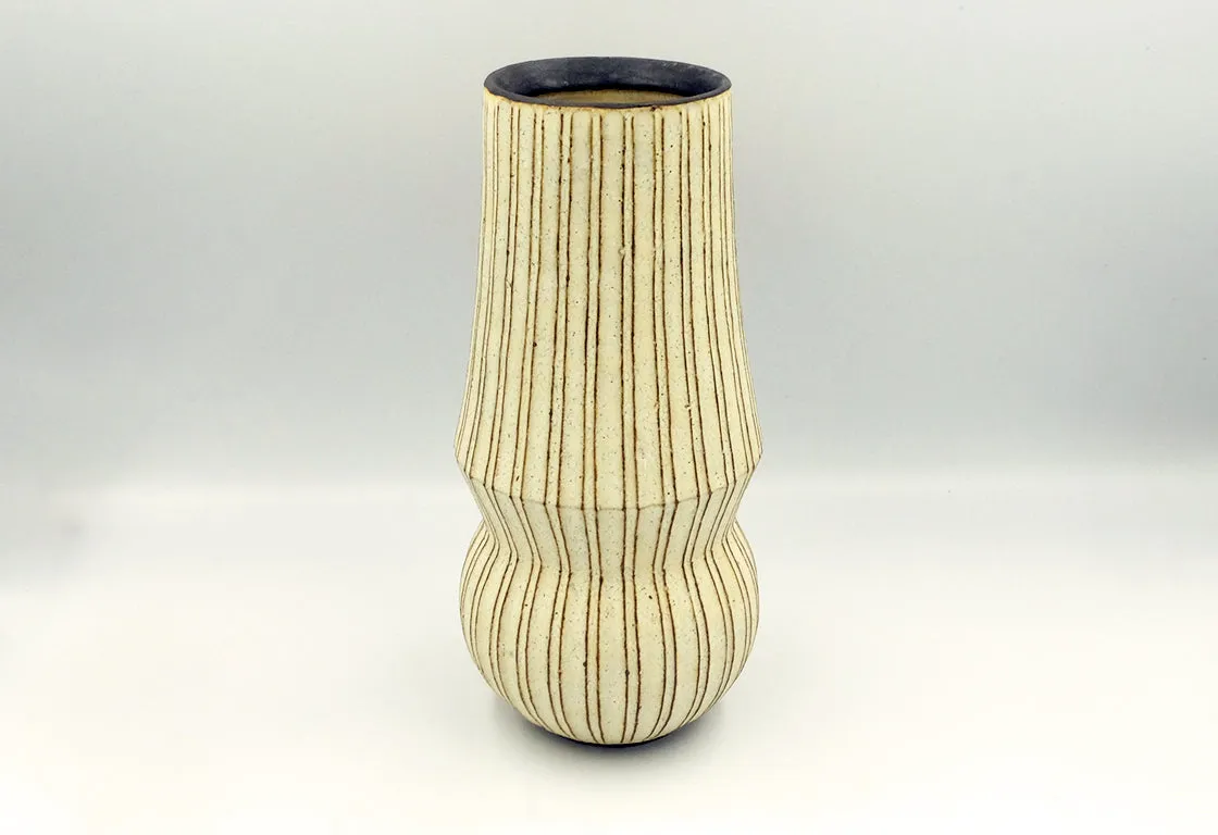 Cylindrical Pleated Vase by Akio Nukaga