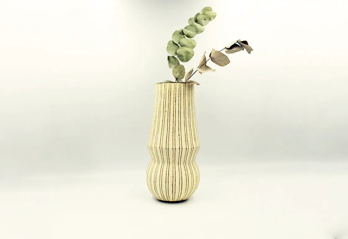 Cylindrical Pleated Vase by Akio Nukaga