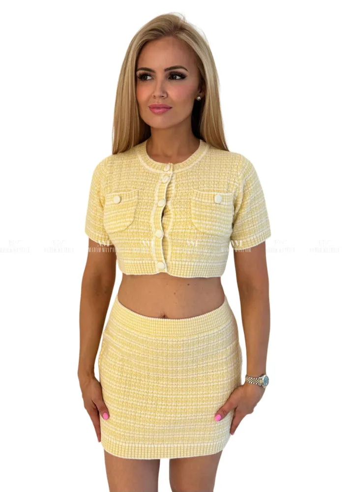 Danielle Yellow Cropped Two Piece