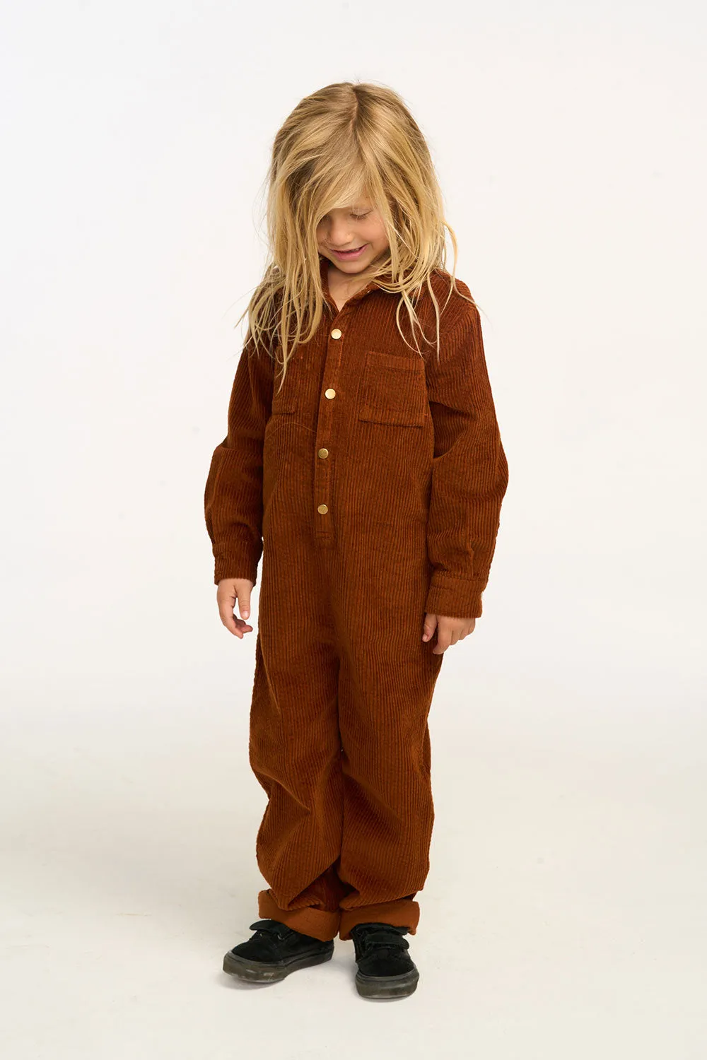 David Walnut Brown Corduroy Jumpsuit