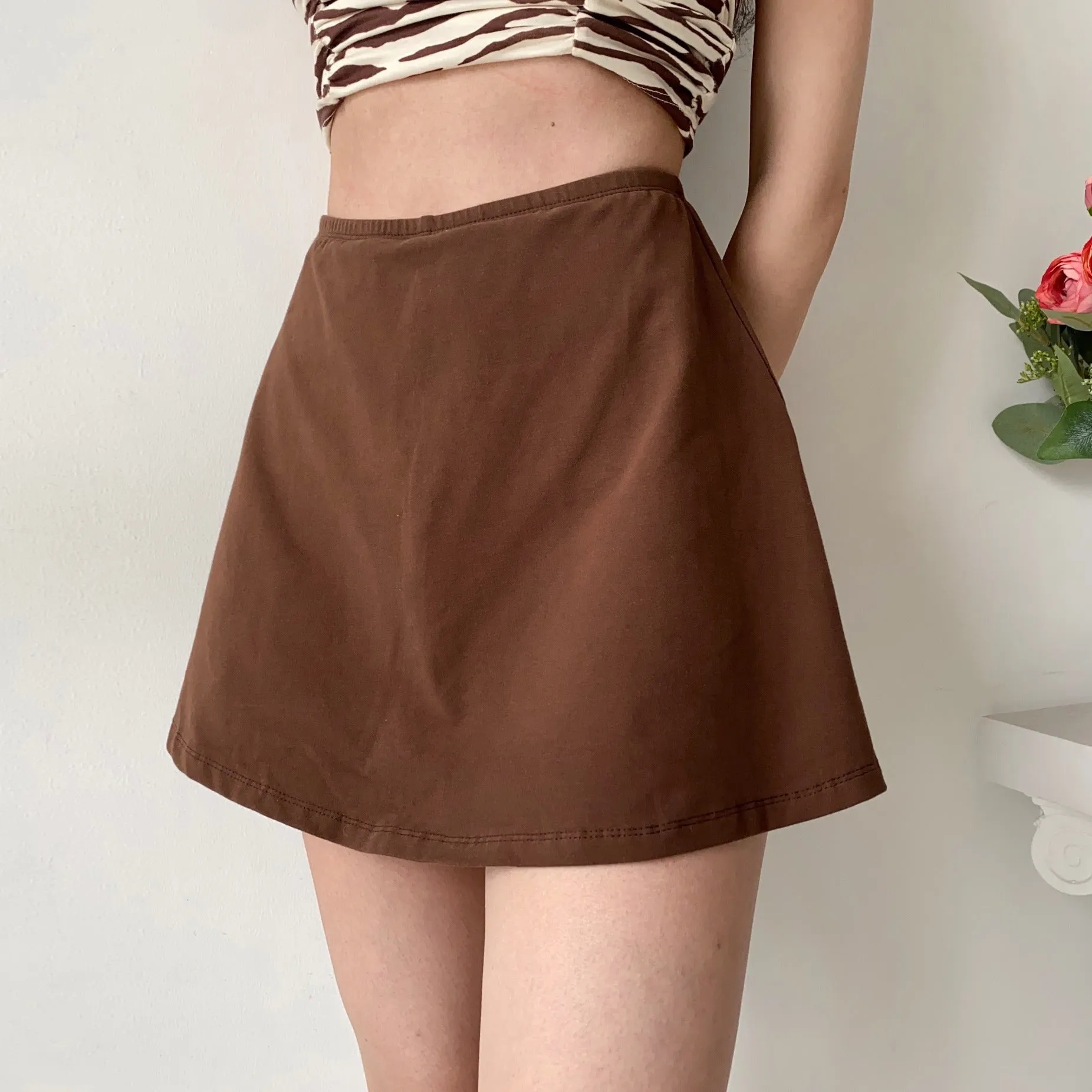 deanwangkt - Timeless Retro Brown Skirt ~ HANDMADE