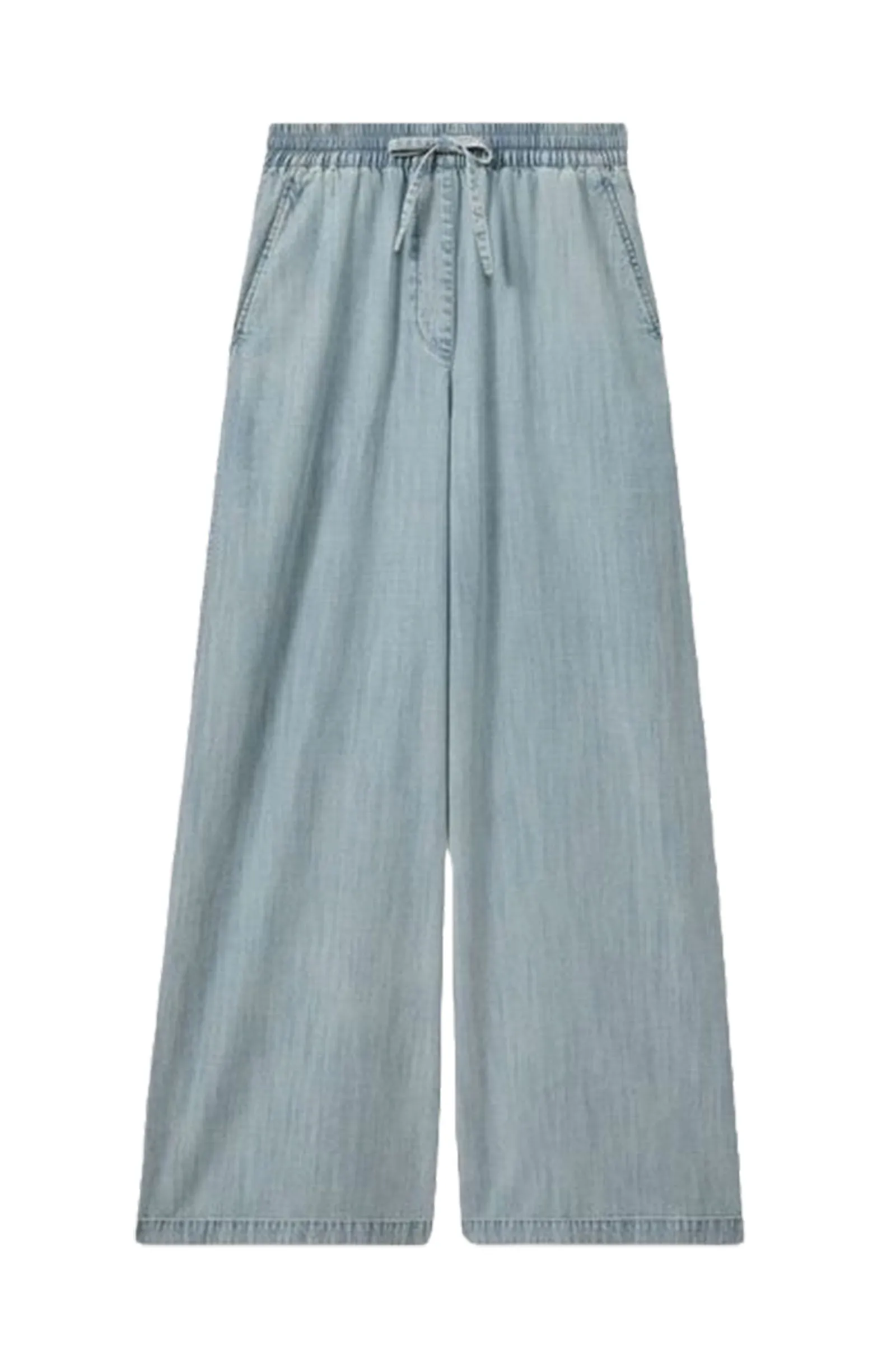 Denim Look Wide Leg Trousers