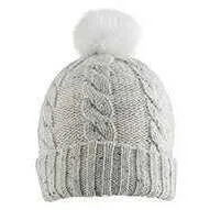 Dents Cable Knit Pom Hat - Winter White