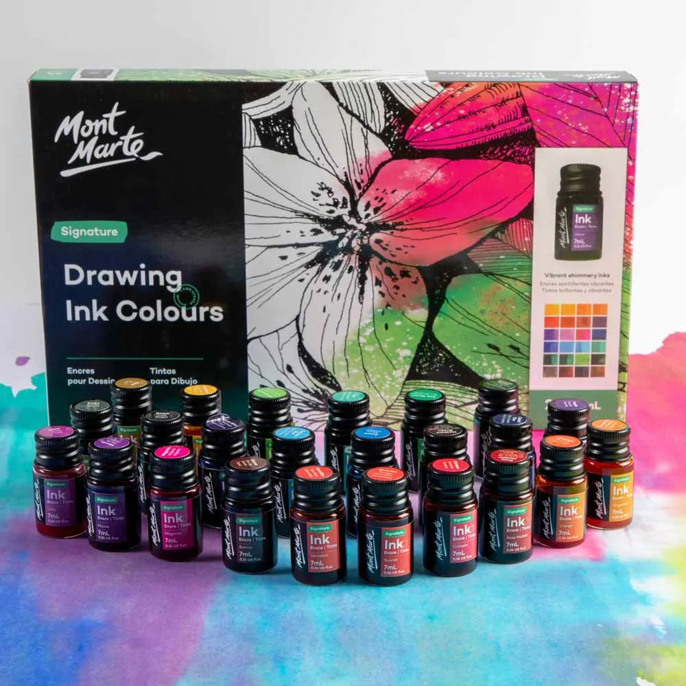 Drawing Ink Colours Signature 24pc x 7ml (0.24 US fl.oz)