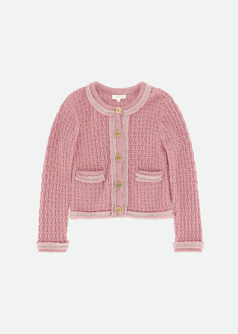 Eugenie Knitted Jacket Tea Rose