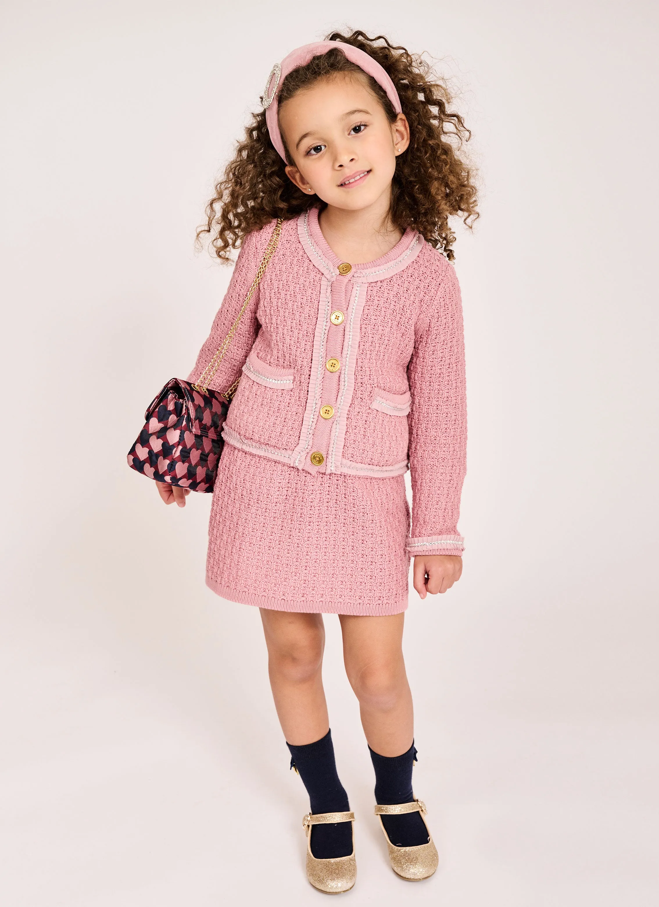 Eugenie Knitted Jacket Tea Rose