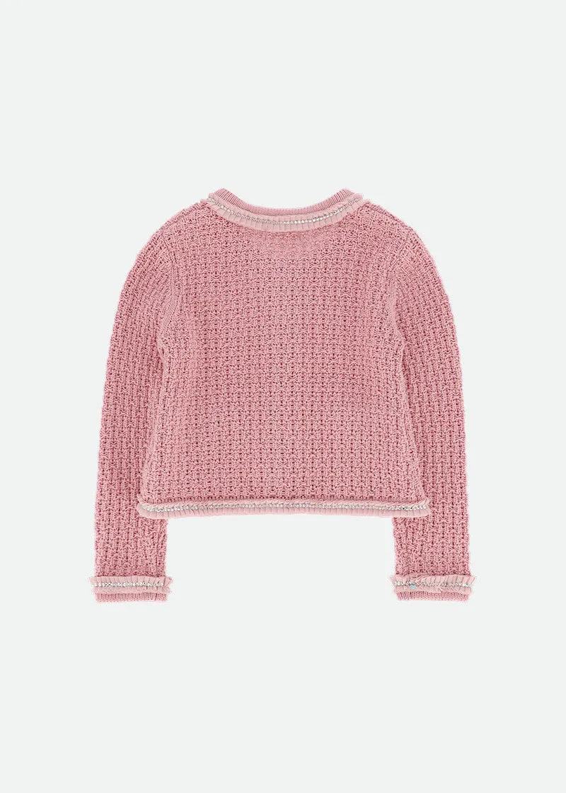 Eugenie Knitted Jacket Tea Rose