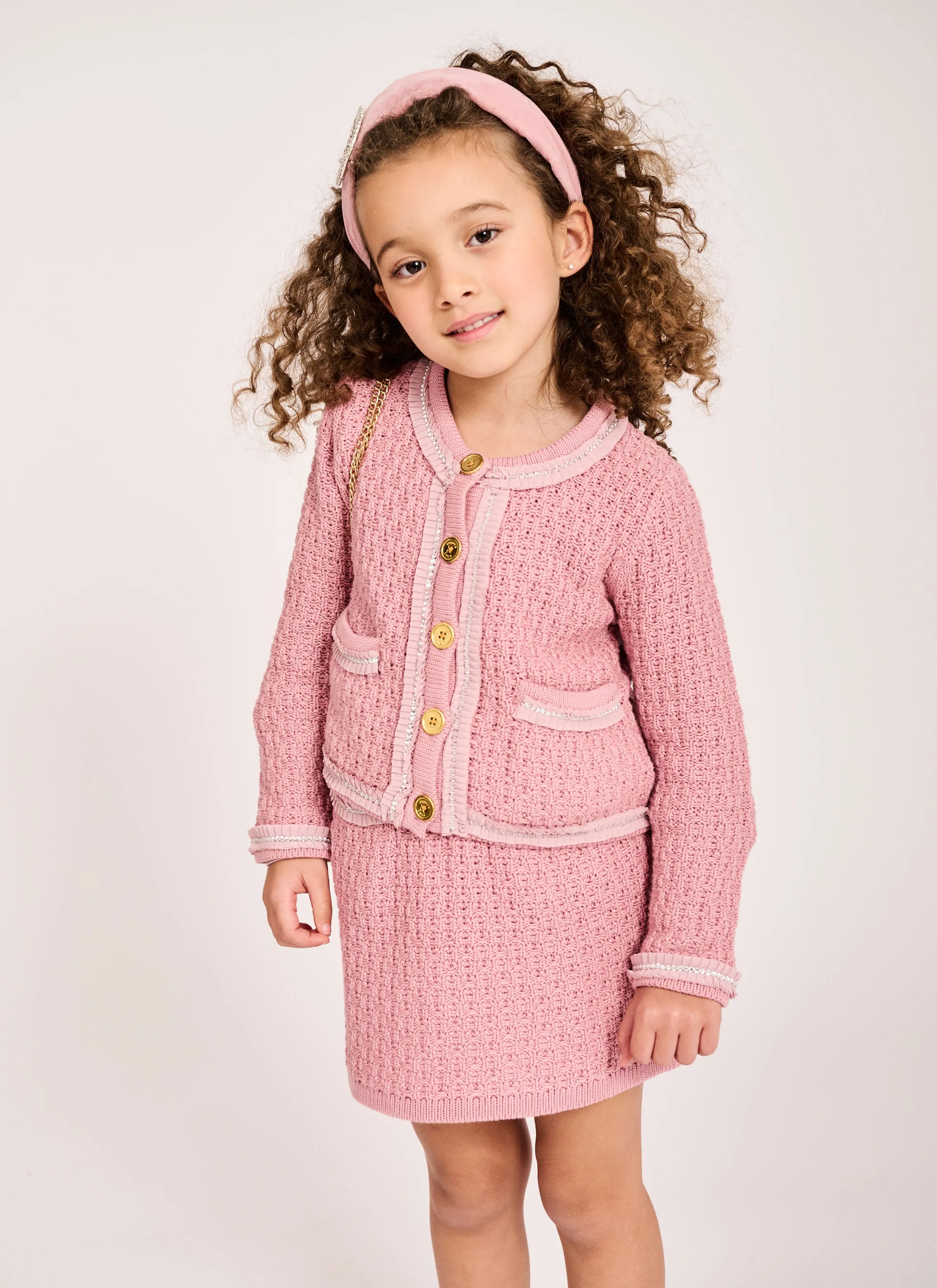 Eugenie Knitted Jacket Tea Rose