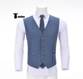 Fashion Men's Printed Polka Dots Vest V-neck Waistcoat