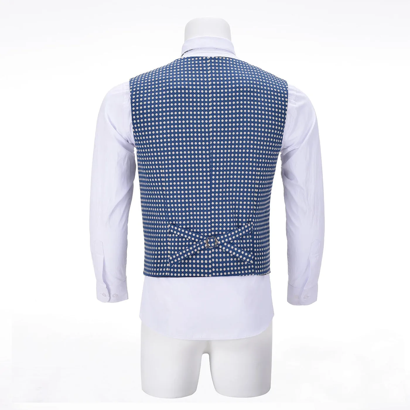 Fashion Men's Printed Polka Dots Vest V-neck Waistcoat