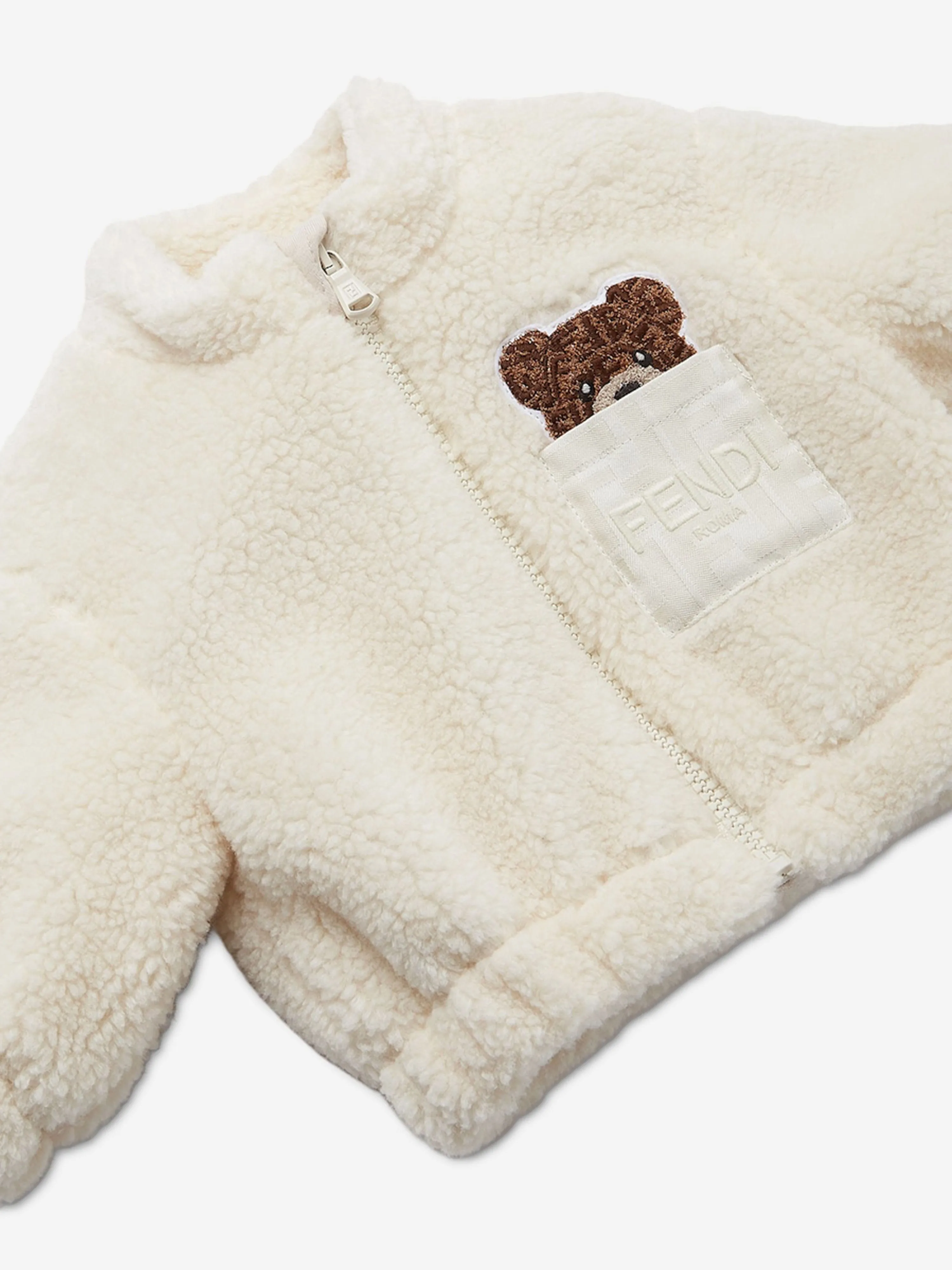 Fendi Baby Teddy Jacket in Ivory