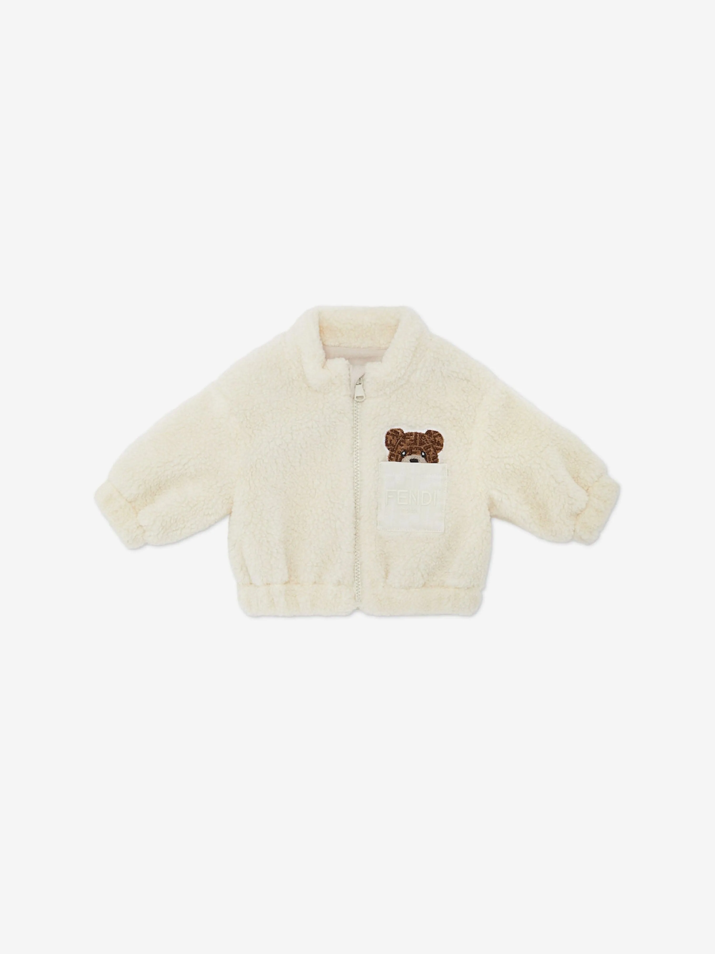 Fendi Baby Teddy Jacket in Ivory