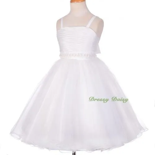 FG285 Girls Pearl Diamante Embroideries Flower Girl Dresses Pageant Dress Size 2-8