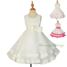 FG310 Lace Organza Tiered Flower Girl Wedding Pageant Party Occasion Dress Size 2-9