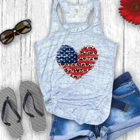 Flag Heart Tank Racerback Tank