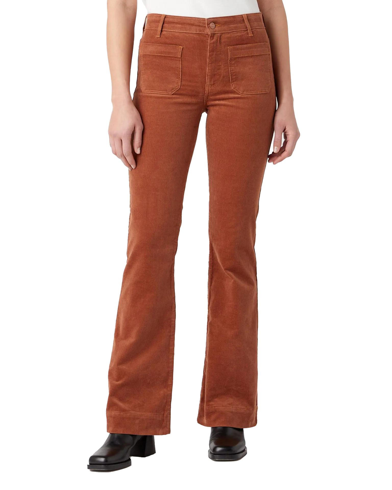 Flare Trousers in Pony Brown