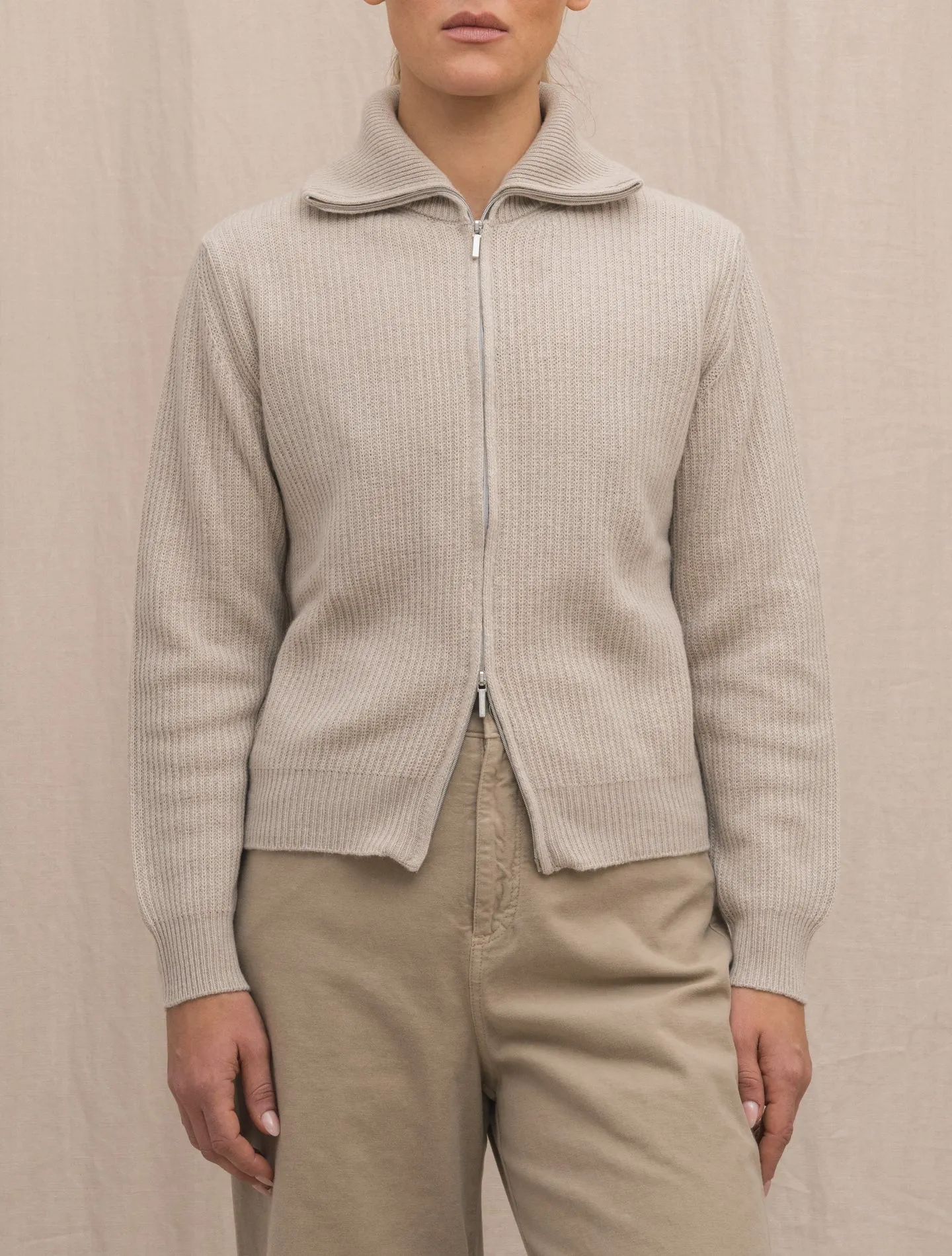 Full Zip Ribb Cardigan