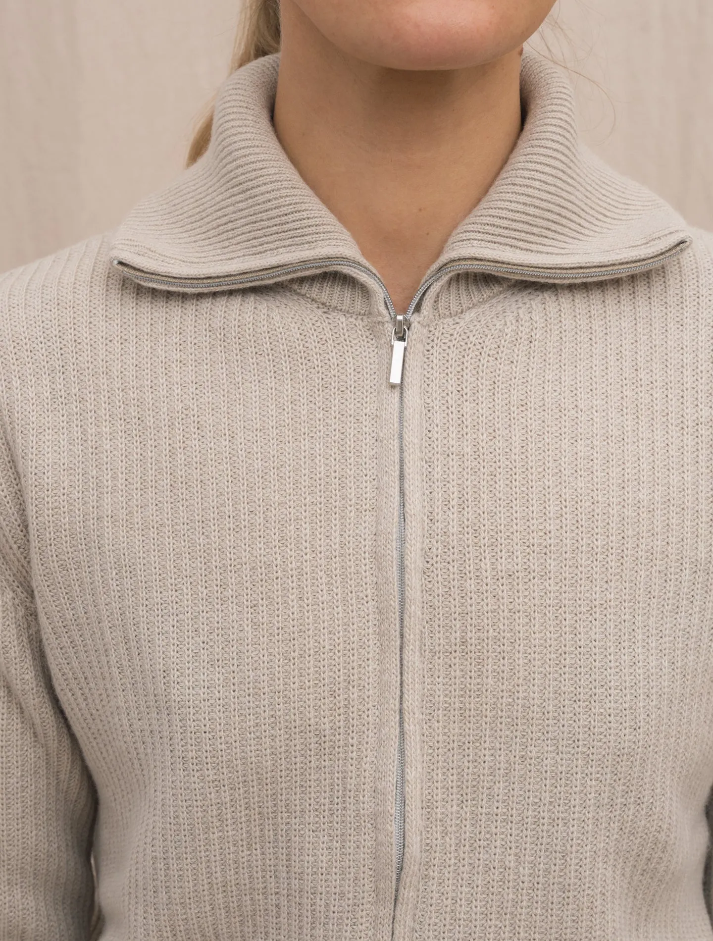 Full Zip Ribb Cardigan