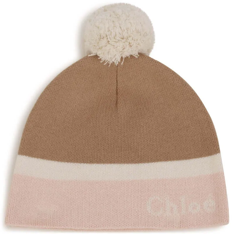 Girls Camel Knit Hat