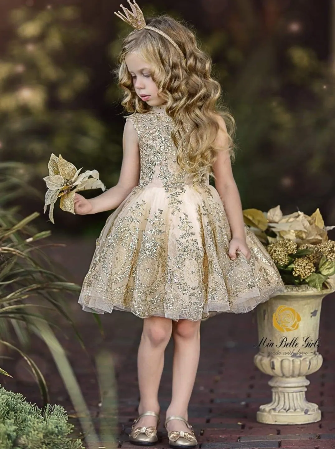 Glittering Gold Special Occasion Dress