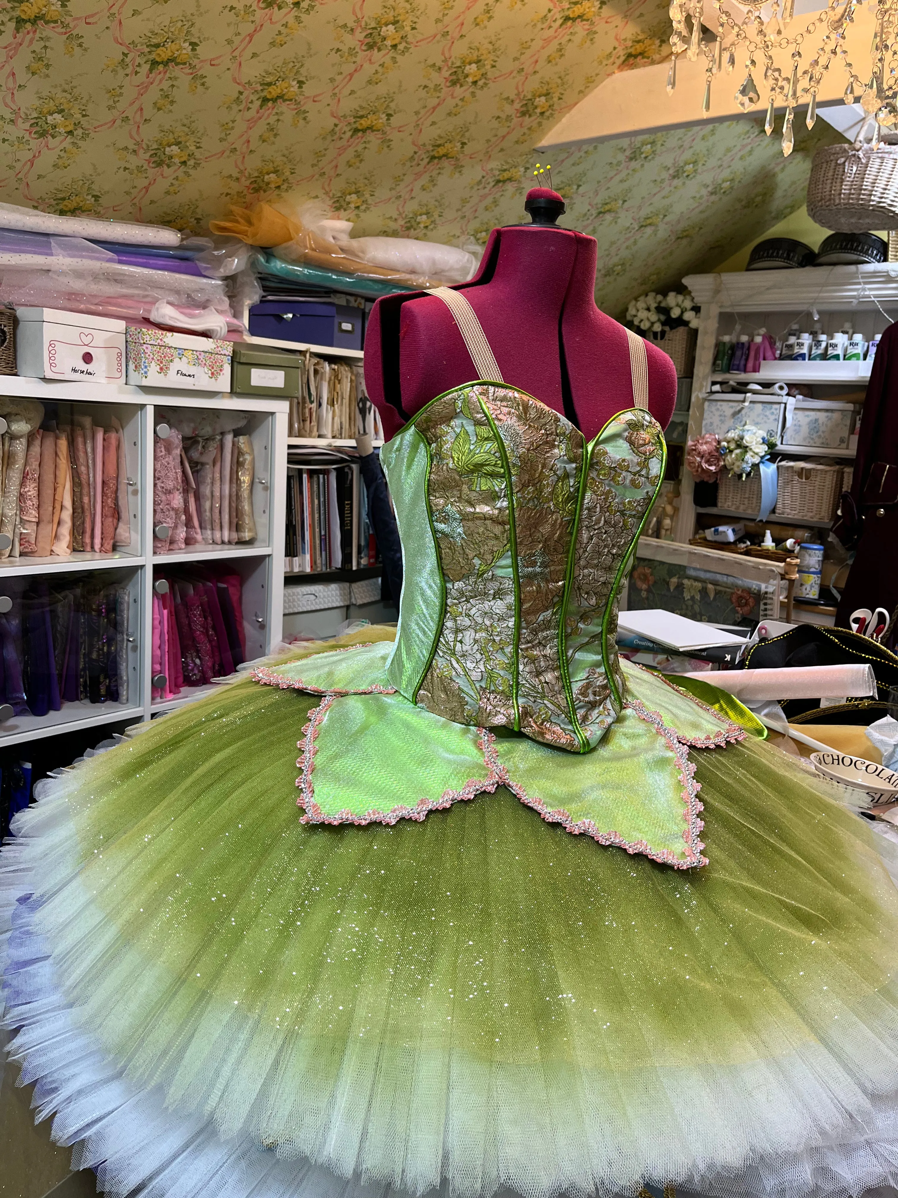 Green floral tutu, Tinkerbell, Midsummer Night's Dream - Hire Only