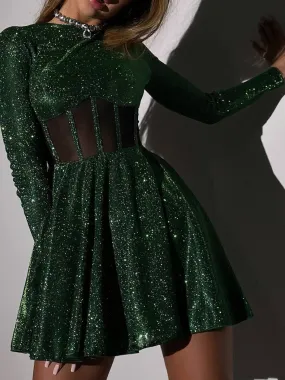 Green mini dress “Luminous”