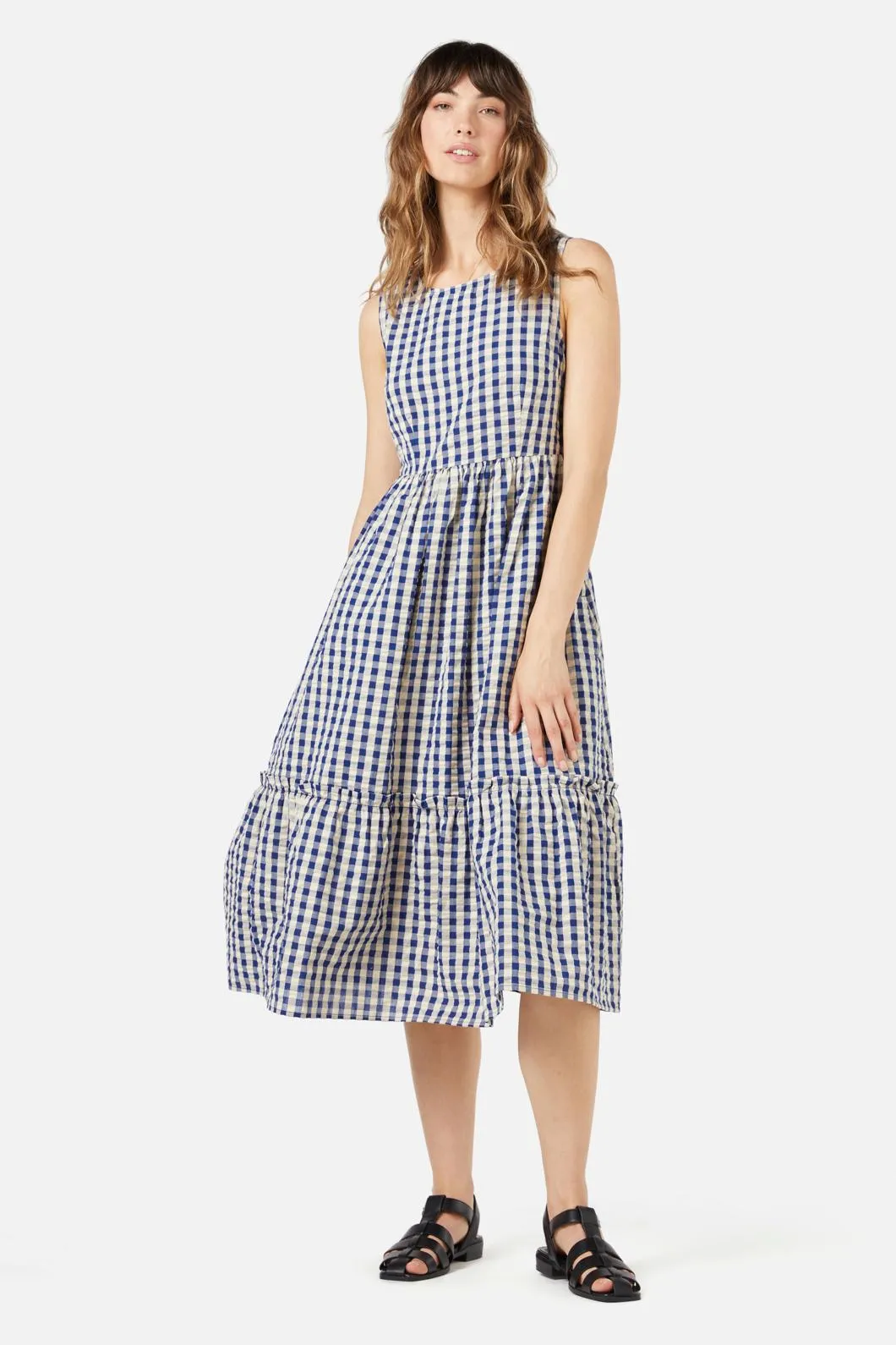 Greta Check Midi Dress