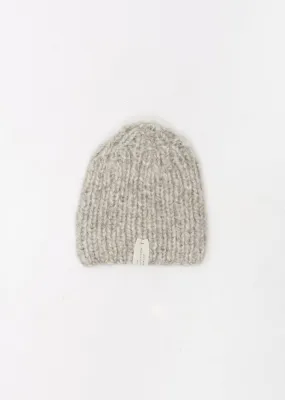 Handknit Echo Ribbed Hat — Light Grey