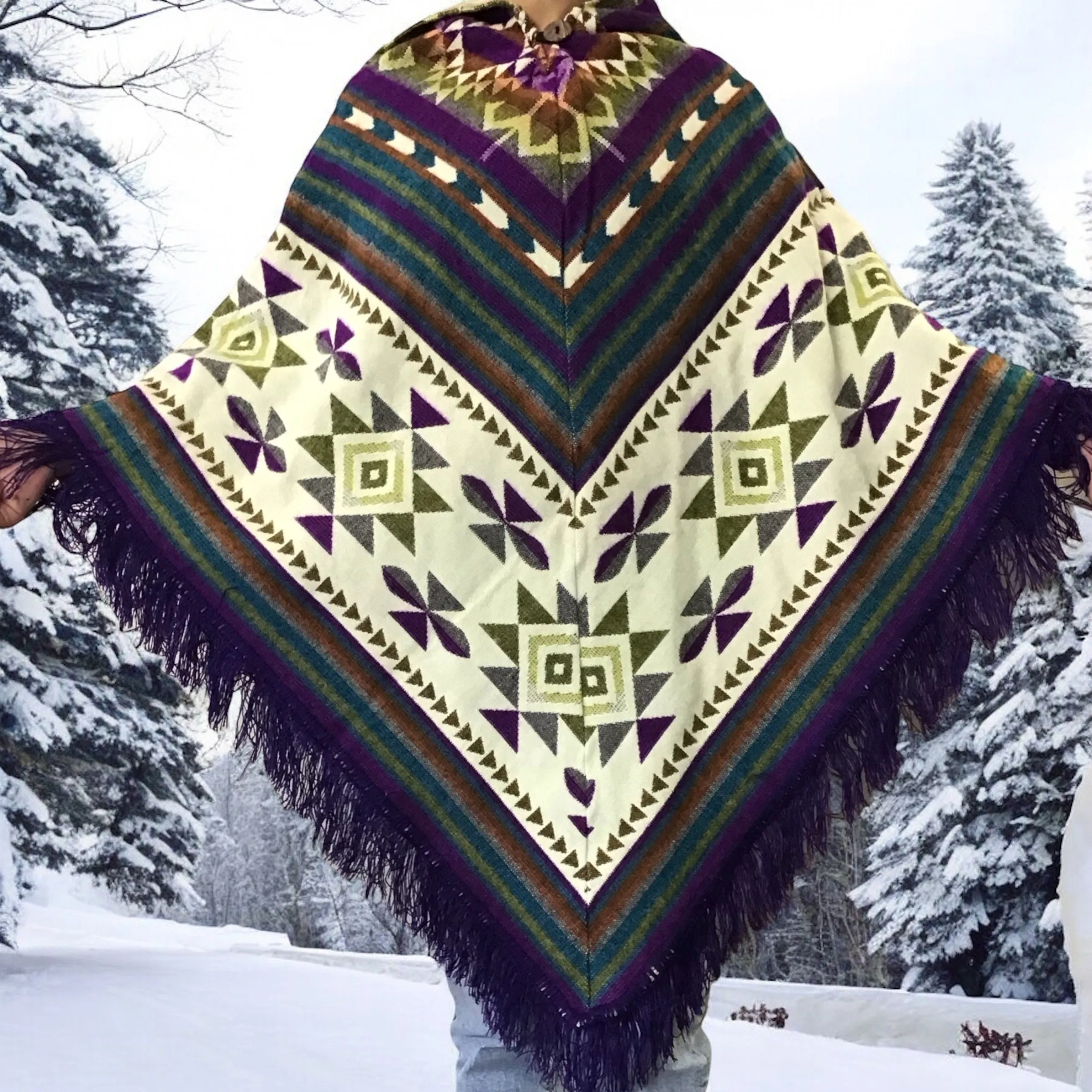 Handmade Wool Poncho for Youth (8)