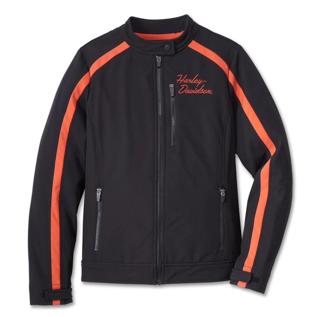 Harley-Davidson Women's Miss Enthusiast 3-In-1 Soft Shell Jacket, Black/Orange 98404-23VW