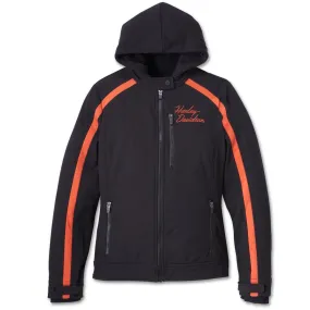 Harley-Davidson Women's Miss Enthusiast 3-In-1 Soft Shell Jacket, Black/Orange 98404-23VW