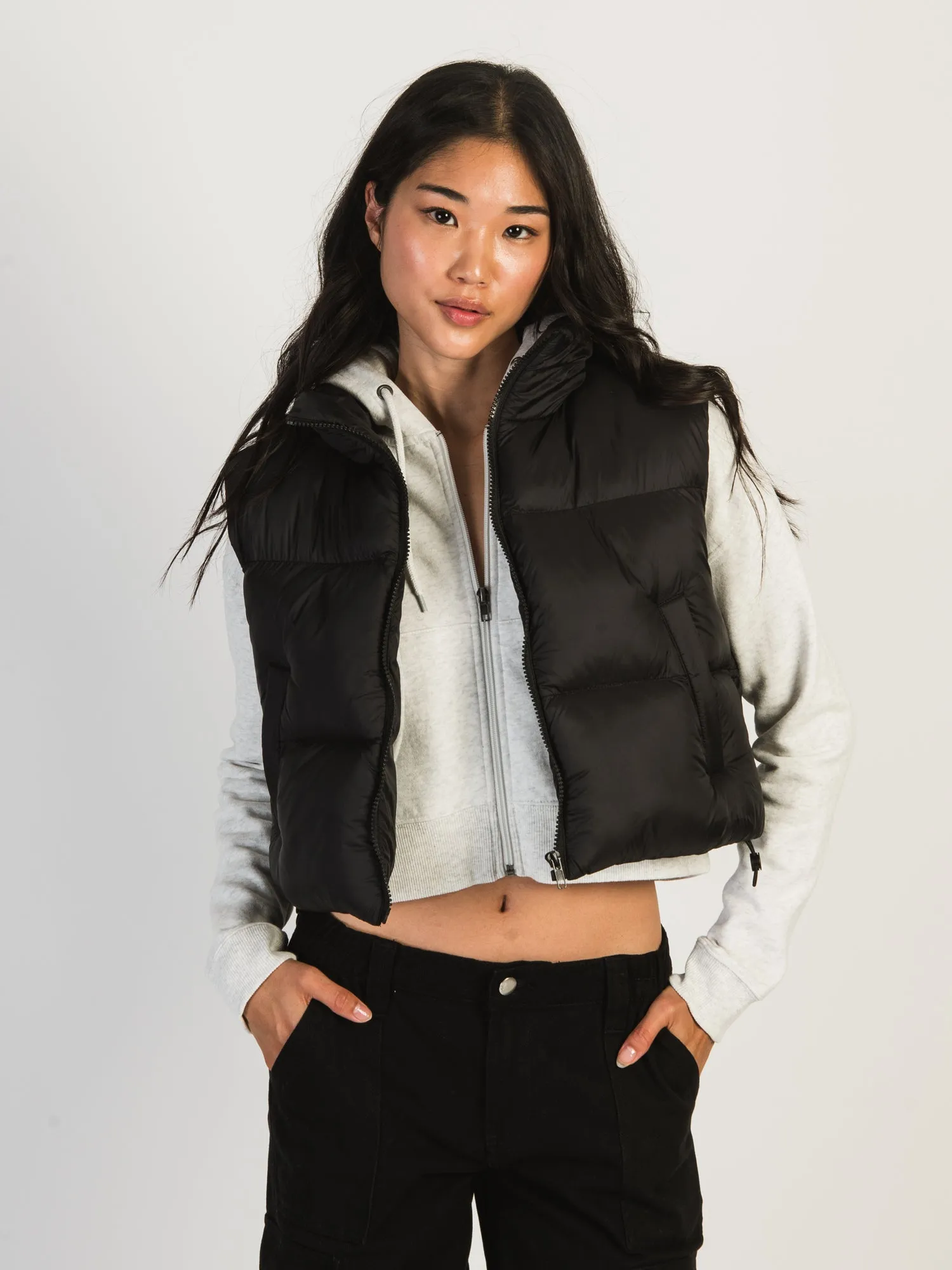 HARLOW PEGGY PUFFER VEST - BLACK