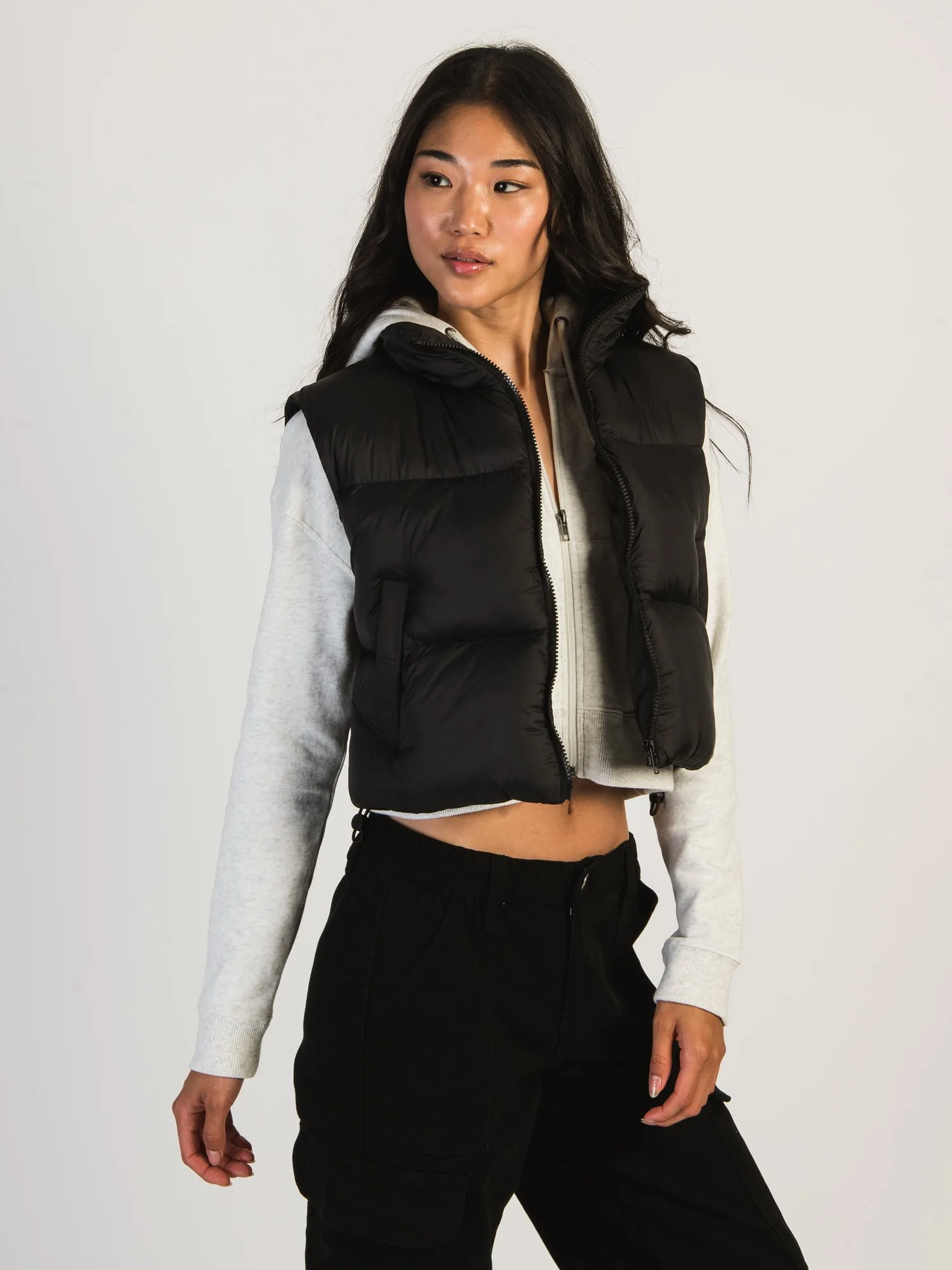 HARLOW PEGGY PUFFER VEST - BLACK