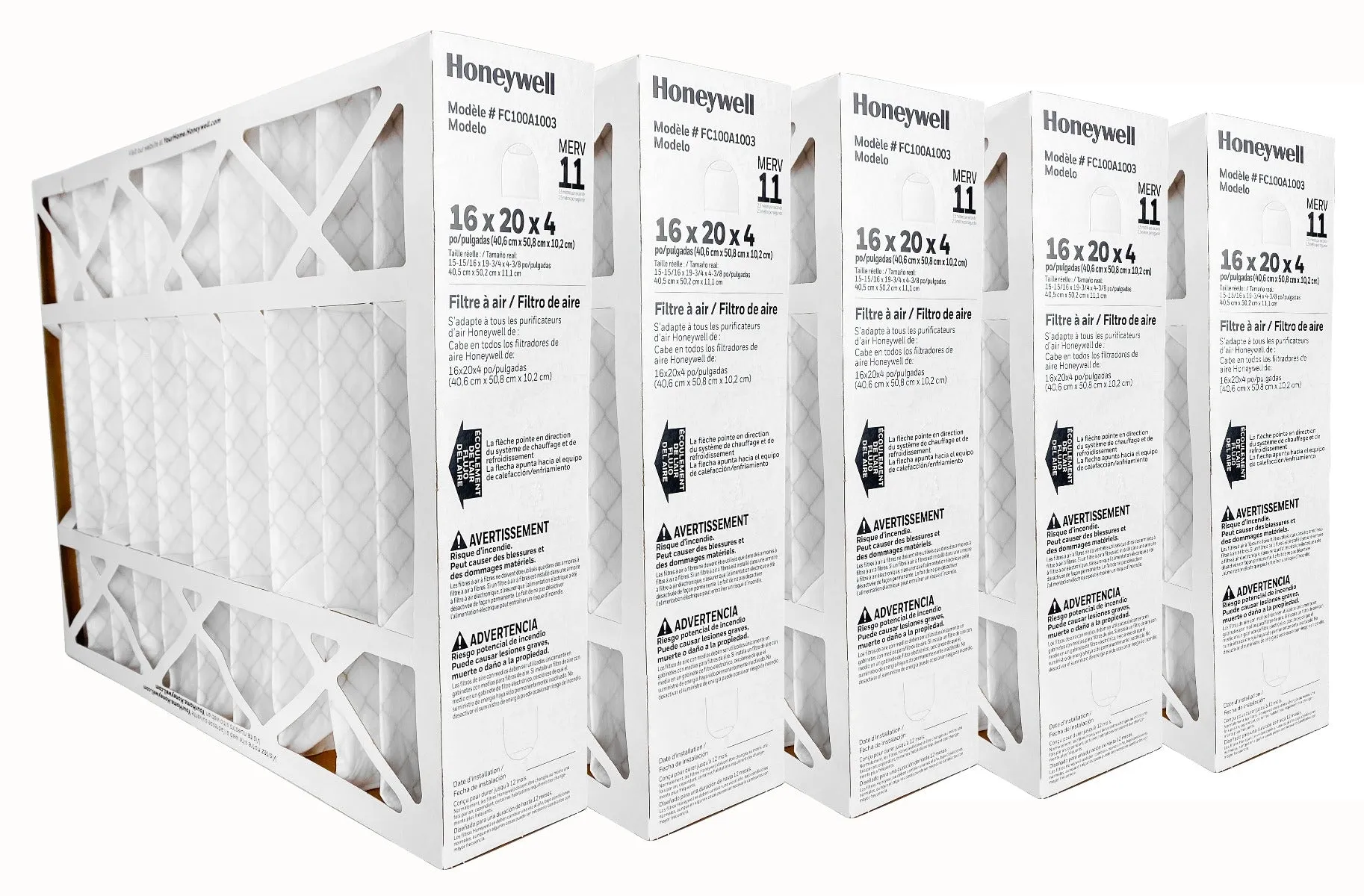 Honeywell FC100A1003 - Pleated Air Filter 16" x 20" x 4" MERV 11