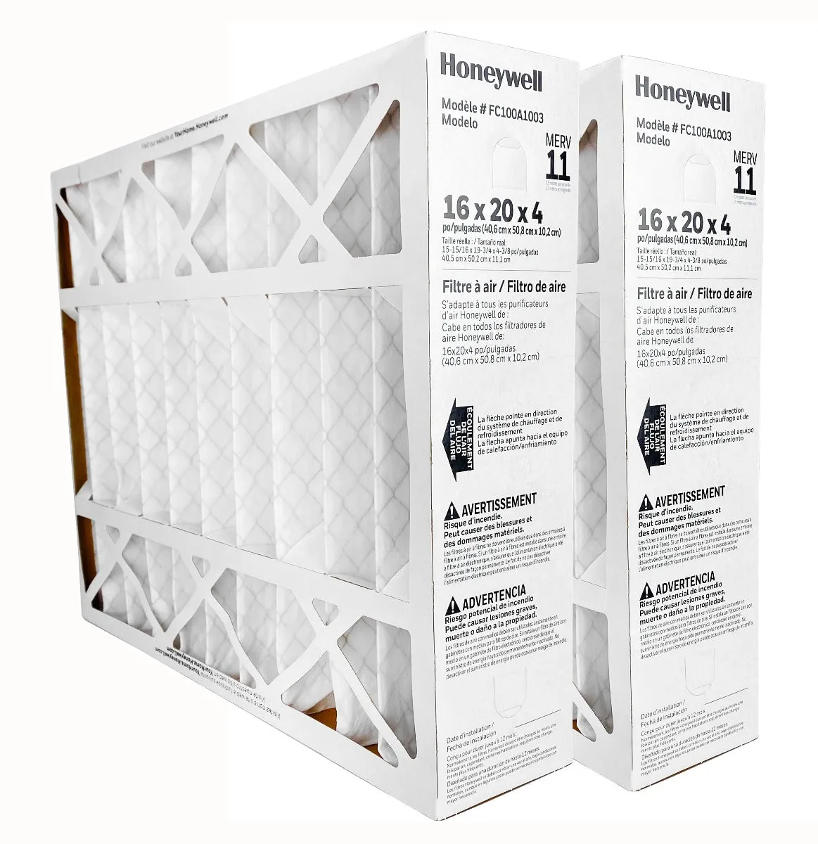 Honeywell FC100A1003 - Pleated Air Filter 16" x 20" x 4" MERV 11