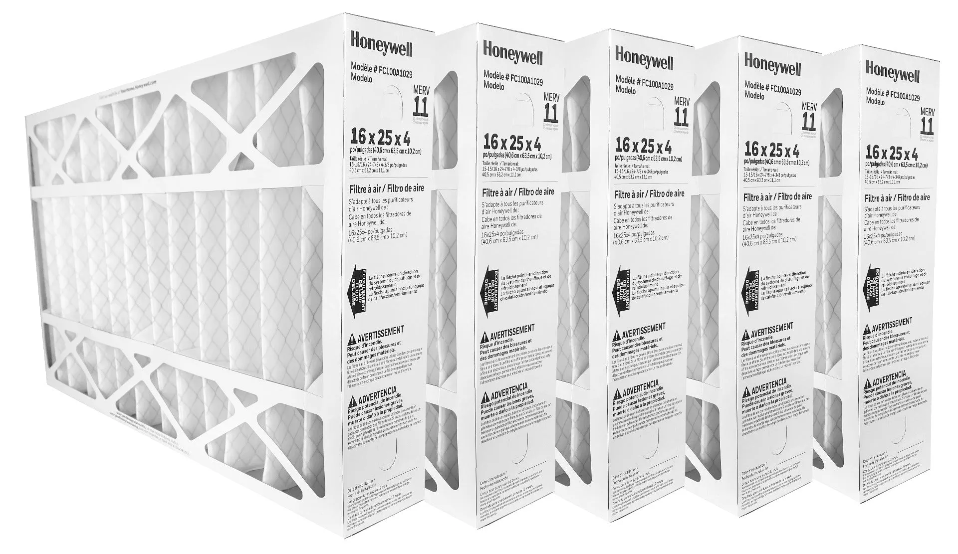 Honeywell FC100A1029 - Pleated Air Filter 16" x 25" x 4" MERV 11