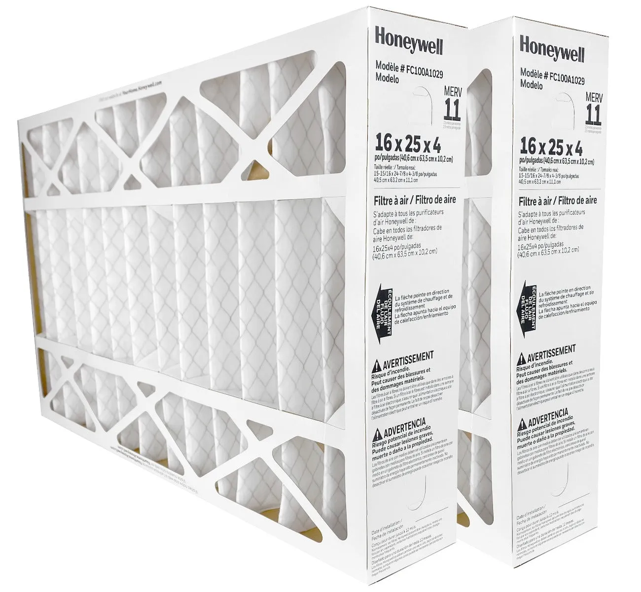 Honeywell FC100A1029 - Pleated Air Filter 16" x 25" x 4" MERV 11