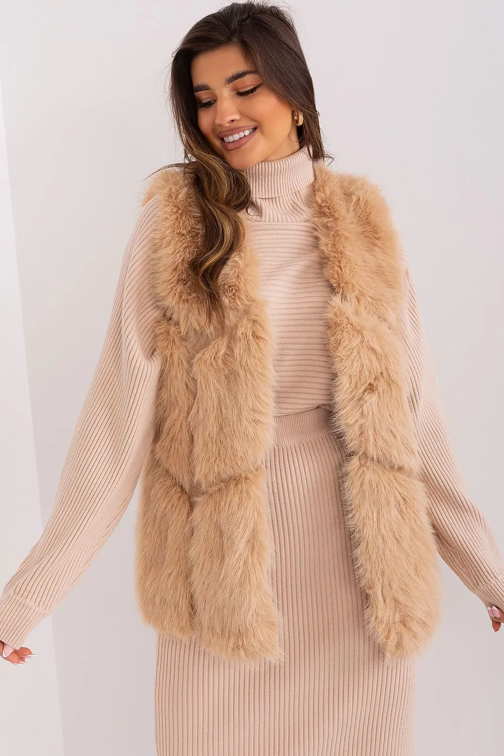 Hook Closure Plush Furry Vest