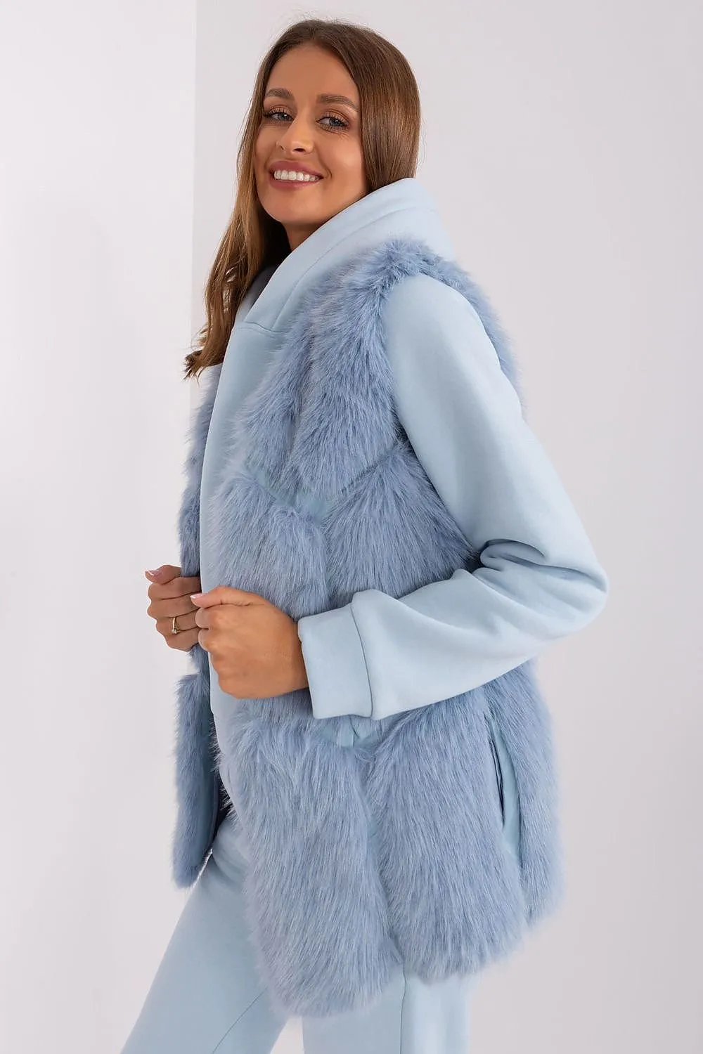 Hook Closure Plush Furry Vest