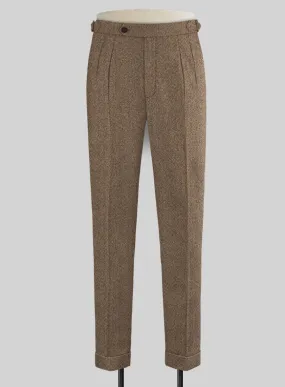 Irish Brown Herringbone Tweed Highland Trousers