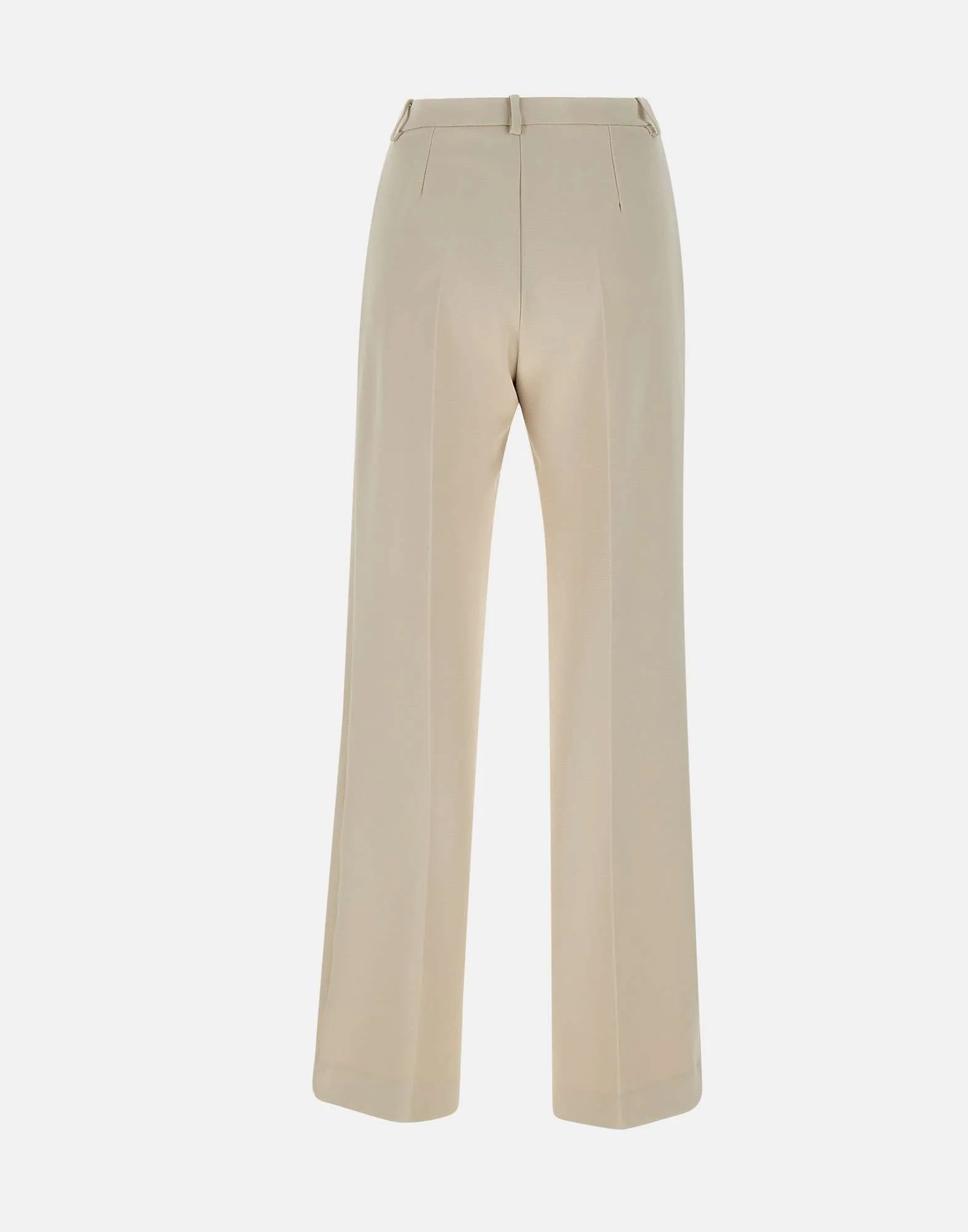 Ivory Stretch Crepe Wide Leg Trousers