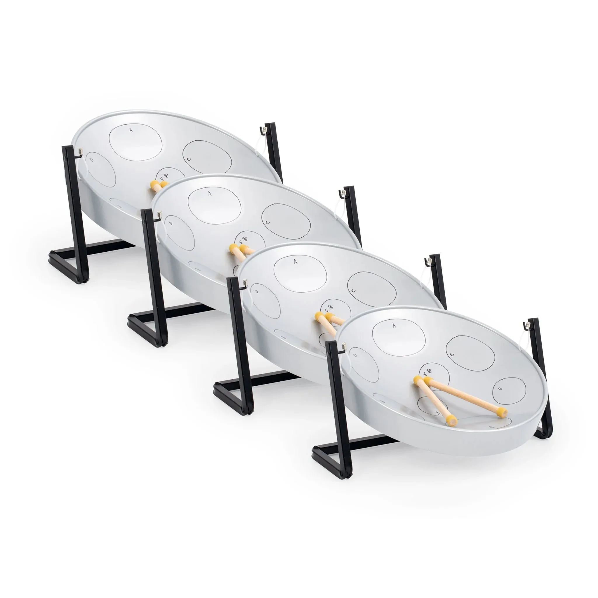 Jumbie Jam Table Top Steel Pan - Set of 4 in Various Colours