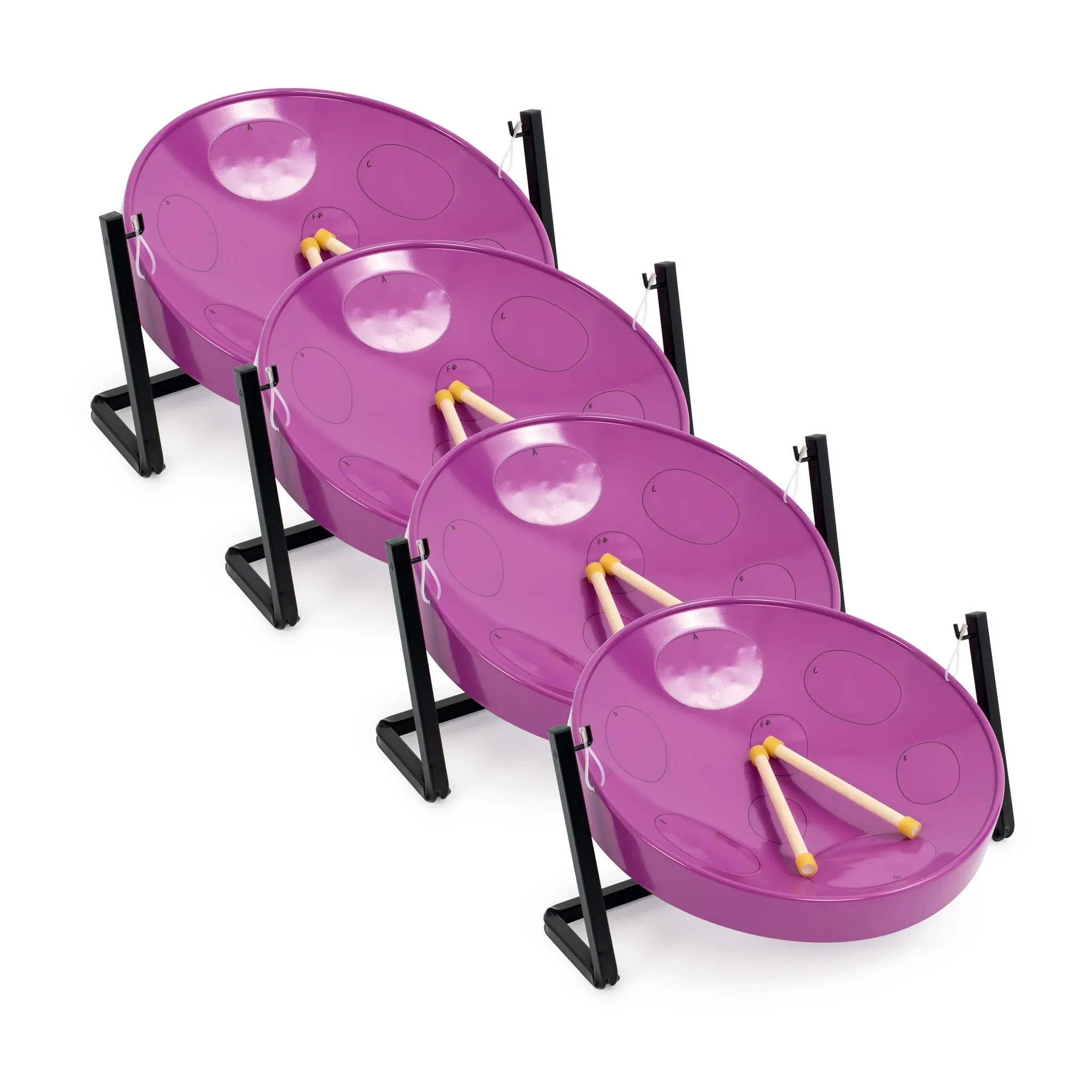 Jumbie Jam Table Top Steel Pan - Set of 4 in Various Colours