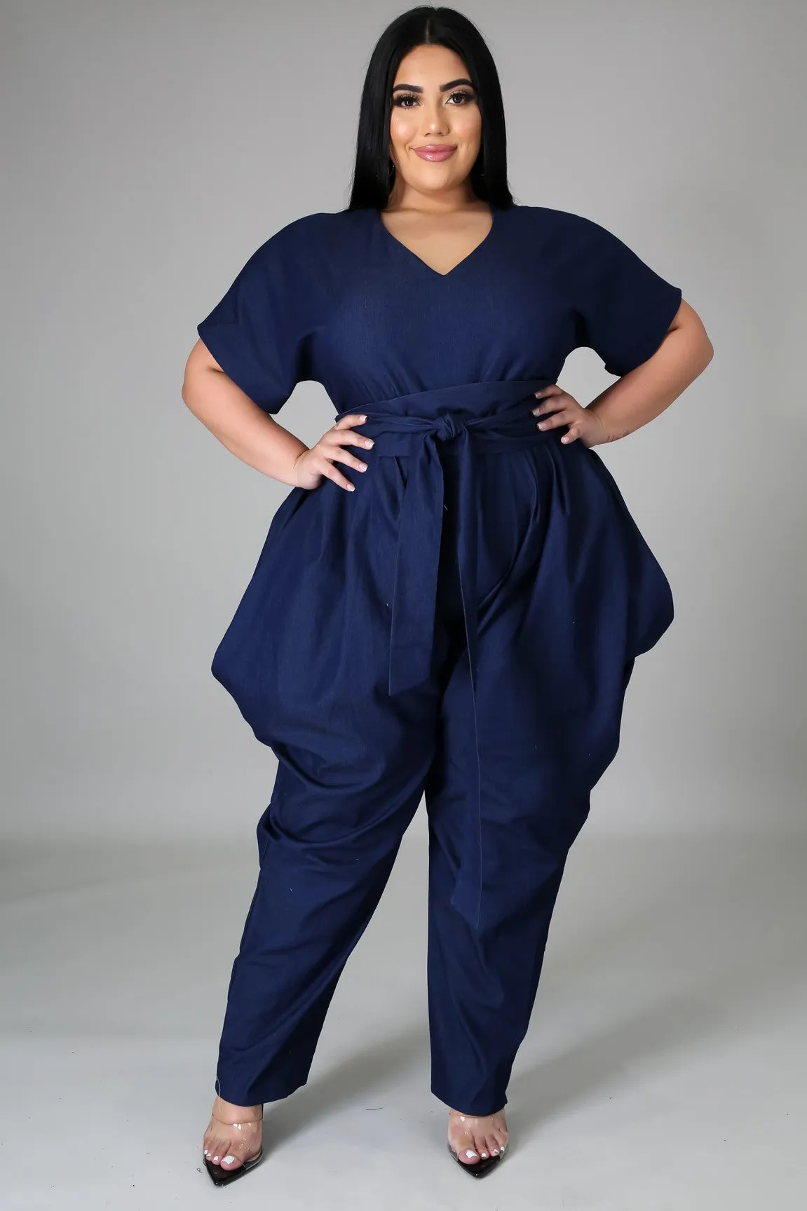 Keep Me Interested Denim Jumpsuit