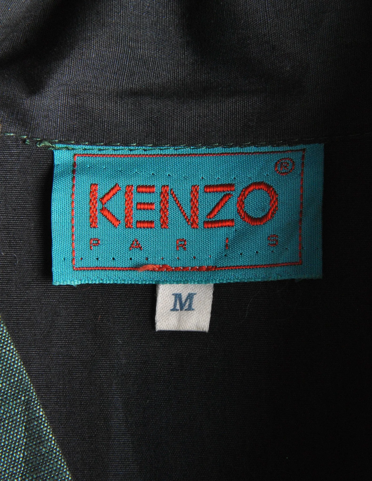 Kenzo Vintage Green Leaf Linen Kimono Dress