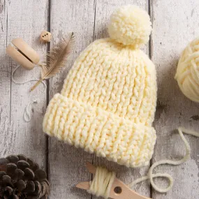 Kids Pom Pom Beanie Hat - Knitting Kit