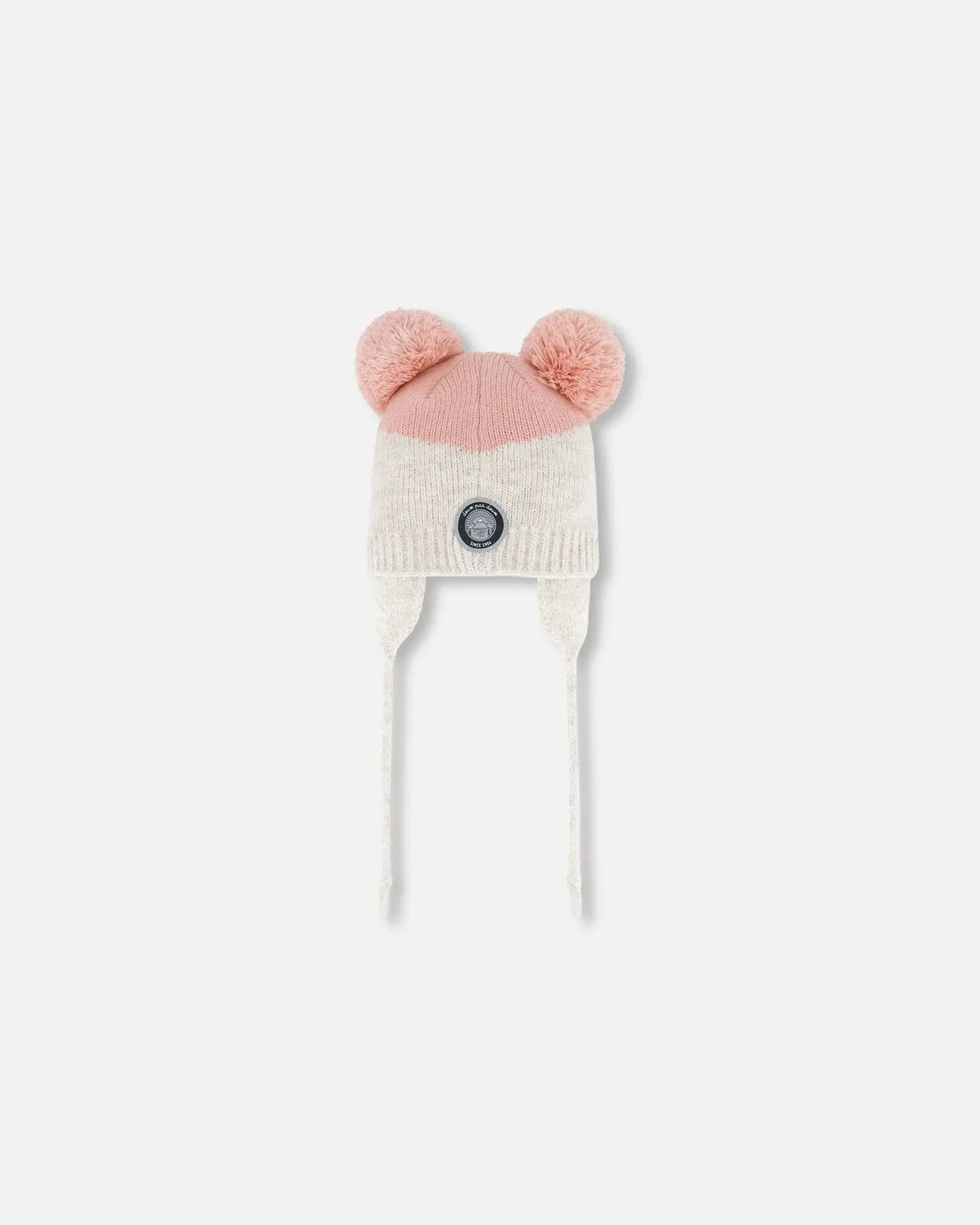 Knit Hat With Ears Light Pink Deer Face